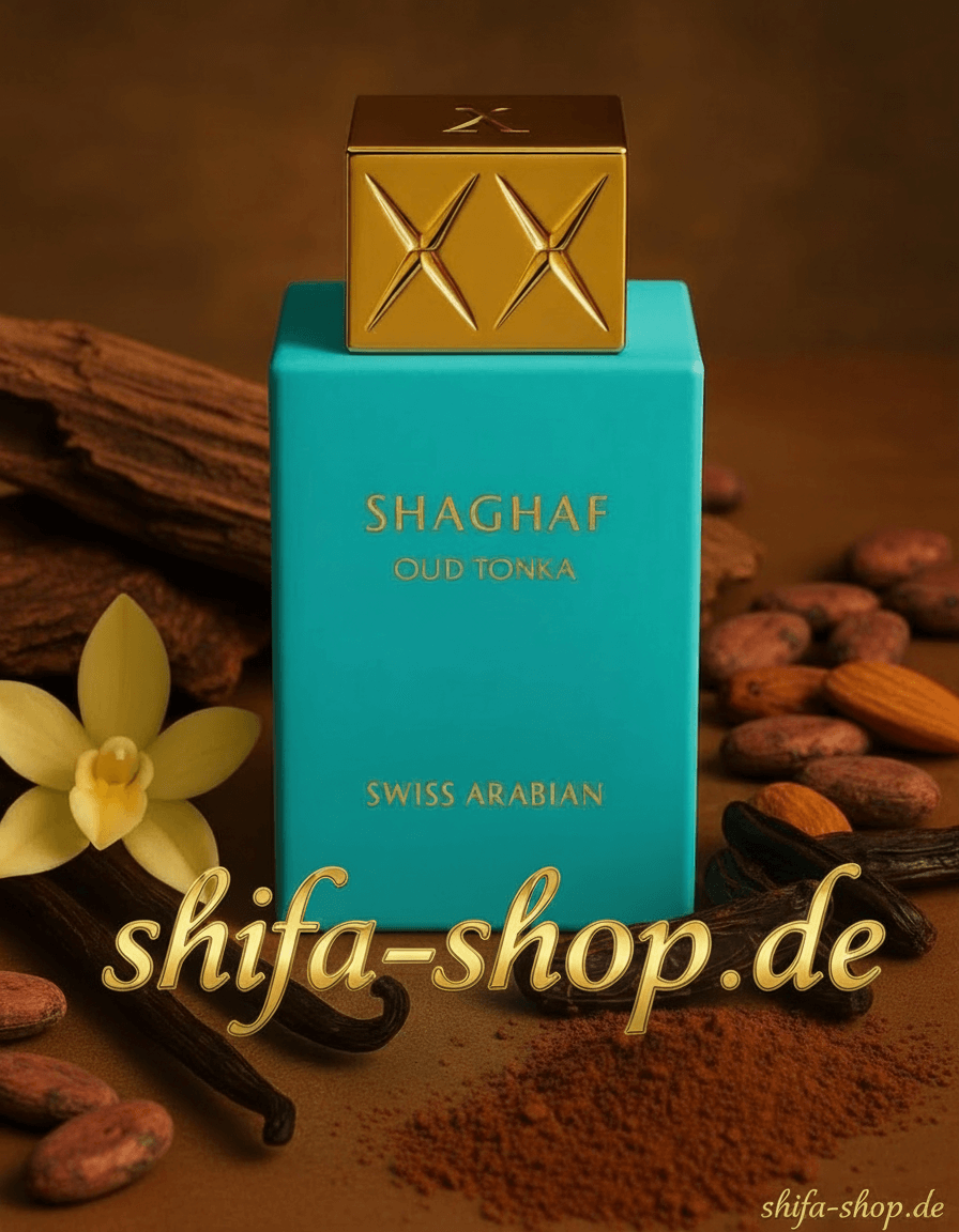 Swiss Arabian Shaghaf Oud Tonka Flakon Verpackung